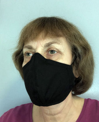 Black Cotton/Polyester Face Mask-cotton face mask, mask for him, womens mask, childrens mask, handmade face mask, allergy mask, dust mask, nose wire