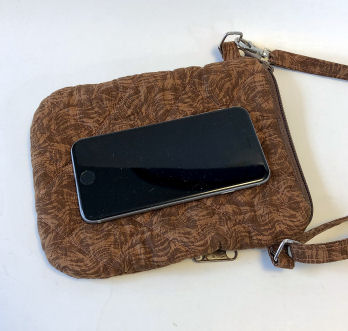 Brown Cell Phone Bag-cell phone bag, brown, festival bag, crossbody strap, crossbody quilted bag for women, bum bag, waist bag, phone bag, quilted purse, purse for women, thin strap purse, womans purse, womans bag