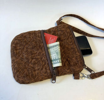 Brown Cell Phone Bag-cell phone bag, brown, festival bag, crossbody strap, crossbody quilted bag for women, bum bag, waist bag, phone bag, quilted purse, purse for women, thin strap purse, womans purse, womans bag