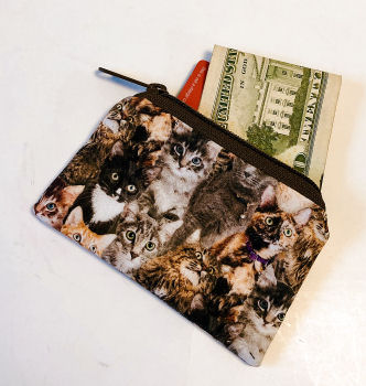 Cat Breed Coin Purses-coin purse, pocket coin purse, cat, cat breeds, cotton, zipped bag, cat breed coin purse, coin pouch, childs coin purse, school money bag, money bag, jewelry bag, jewelry pouch