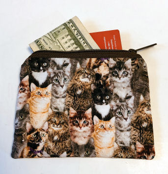 Cat Breed Coin Purses-coin purse, pocket coin purse, cat, cat breeds, cotton, zipped bag, cat breed coin purse, coin pouch, childs coin purse, school money bag, money bag, jewelry bag, jewelry pouch