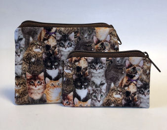 Cat Breed Coin Purses-coin purse, pocket coin purse, cat, cat breeds, cotton, zipped bag, cat breed coin purse, coin pouch, childs coin purse, school money bag, money bag, jewelry bag, jewelry pouch