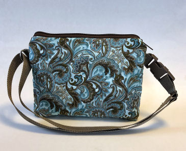 Aqua Conceal Carry Fanny Pack-fanny pack, conceal carry bag, aqua, cotton, handmade fanny pack, paisley, womans purse, waist bag, festival bag, bum bag, fabric fanny pack, zipped bag, zipped fanny pack