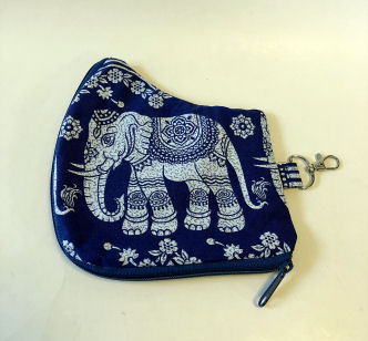 Blue Elephant Mask Case-mask case, elephant, Indonesian batik, mask holder