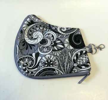 Gray Paisley Mask Case-gray, mask case, paisley, cotton