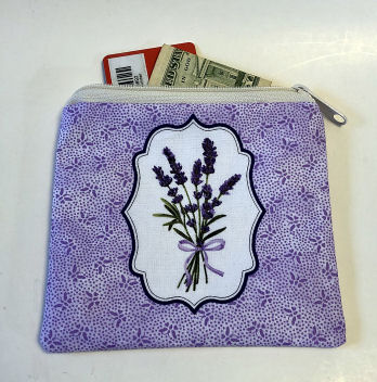 Lavender Coin Purse-coin purse, pocket coin purse, lavender, cotton, zipped bag, jewelry bag, credit card wallet, fabric coin purse, coin purse set, coin pouch, lined coin purse, money bag, money pouch