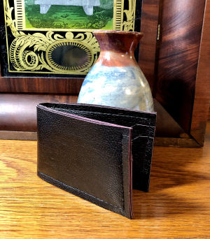 Black Faux Leather Wallet-wallet, mans wallet, black, faux leather, faux leather wallet, stitched mans wallet, black wallet, black mans wallet, handmade wallet, minimalist wallet, thin mans wallet, black faux leather, thin wallet