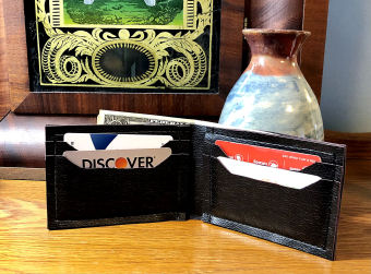 Black Faux Leather Wallet-wallet, mans wallet, black, faux leather, faux leather wallet, stitched mans wallet, black wallet, black mans wallet, handmade wallet, minimalist wallet, thin mans wallet, black faux leather, thin wallet