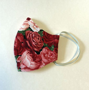Rose Cotton Face Mask-face mask, cotton face mask, womans mask, nose wire, allergy mask, dust mask, non medical face mask