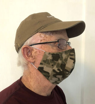 Tan Camouflage Flannel Face Masks-face mask, cotton face mask, mask for men, gift for him, tan camouflage, large face mask