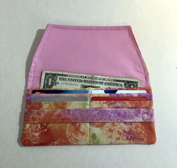 Tie Dye Woman's Wallet-womans wallet, tie dye fabric, pink, slim wallet, minimalist wallet, fabric wallet, credit card pocket wallet, cash pocket wallet, pink wallet, womans fabric wallet, womans tie dye wallet, cash wallet, credit card wallet