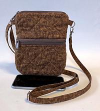 Brown Cell Phone Bag-cell phone bag, brown, festival bag, crossbody strap, crossbody quilted bag for women, bum bag, waist bag, phone bag, quilted purse, purse for women, thin strap purse, womans purse, womans bag