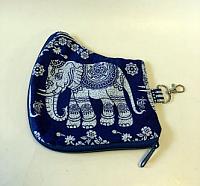 Blue Elephant Mask Case-mask case, elephant, Indonesian batik, mask holder