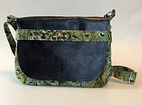 Green Peacock Messenger Bag-messenger bag, leather messenger bag, peacock fabric, peacock bag, crossbody bag for women, womans crossbody bag, quilted bag for women, quilted purse, quilted crossbody  purse, medium green bag, medium bag, womans medium purse, peacock purse