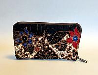 Batik Quilted Woman's Wallet-wallet, brown batik wallet, brown wallet, credit card pocket wallet, cash pocket wallet, wallet for women, womans handmade wallet, quilted fabric wallet, brown handmade wallet, brown fabric wallet, Indonesian batik, full length wallet, zipped wallet