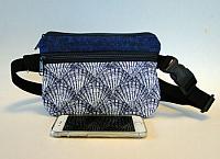 Nautical Shell Fanny Pack-fanny pack for women, nautical shell print, blue fabric, handmade quilted fabric, festival bag, bum bag, adjustable strap fanny pack, quilted fabric fanny pack, womans purse, womans bag, minimalist bag, nautical fanny pack, navy fanny pack